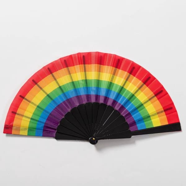 Håndvifte - Festivalvifte - Pride - Flag - Sort