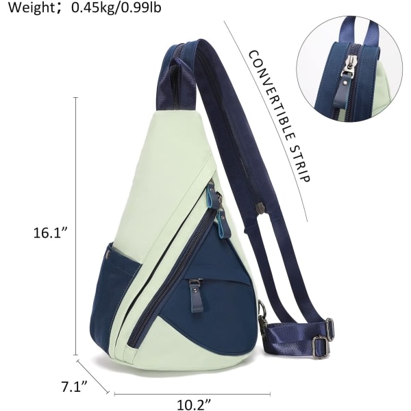 IC Nylon Sling Bag - Liten Crossbody Ryggsäck Skulder Casual Daypack Multipurpose ryggsäck for män kvinnor