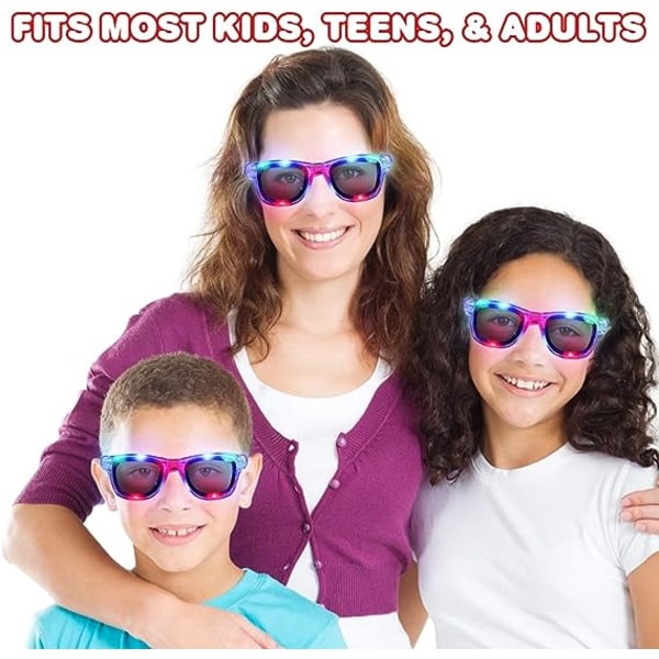 IC 2 st retrosolglasögon, LED-solglasögon for børn og voksne - med 3 blSLINklägen, rolige rekvisita til Halloween-kostSLYMer