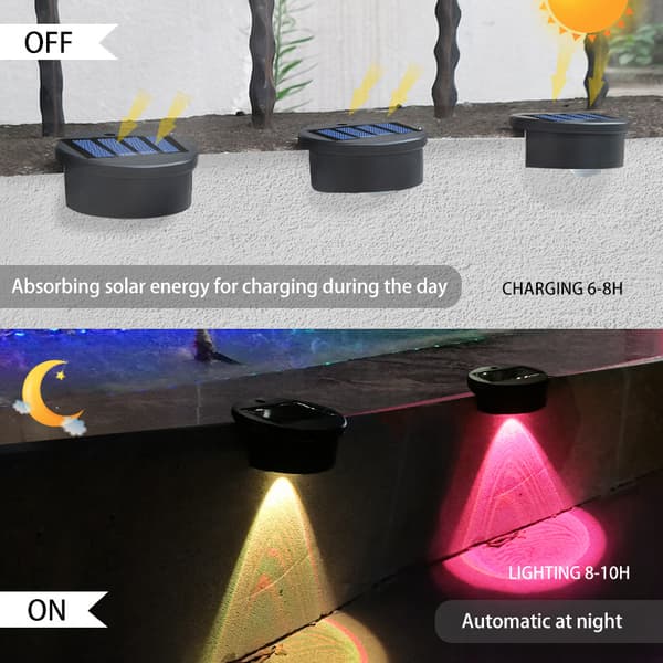 Nytt solcelle trinnlys utendørs hagelys trappe vegglampe vanntett gjerde rekkverk lys 10PCS 【Warm Light】