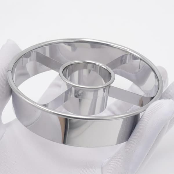 Donutform - 2-pak - Rustfrit stål - 9,8 cm Donutform - Professionelt bageværktøj - Laver perfekte donuts/bagels/småkager/rubs osv.