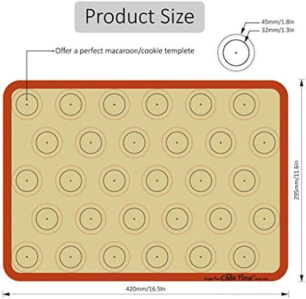2 Pieces - 5 cm - Red - Silicone Mat - Macarons - Stick - Silicone Sheets - Bread - Reusable - Easy