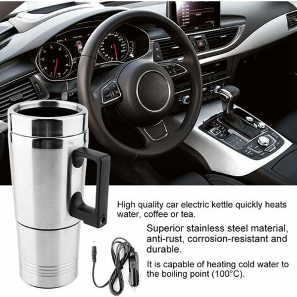 Elektrisk vattenkokare för bil 12v Elektrisk vattenkokare för bil 350ml och 150ml Rostfritt stål Kaffe Te Vattenkopp 12v Dubbelisolerad kopp Bilkokare Bilkokare