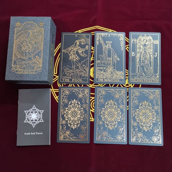IC Set Tarotkort presentförpackning Lyx guldfolie Tarotkort Hot Stampi