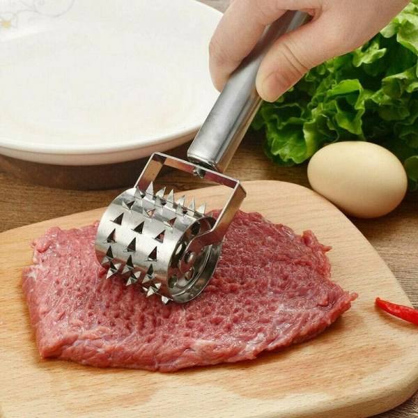 IC Köttmörare, Kötthammare i Rostfritt Stål, Rullande Köttmörare, Används för Biffar, Fläskkotletter och Annan Grillutrustning för Grillat Kött