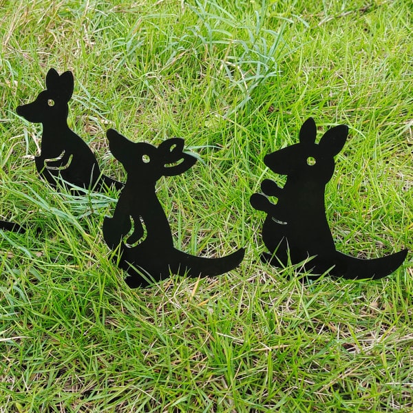 IC Metal 4 Wallaby Puutarhametallipylväät, Ontto Puutarhaeläimen Koriste