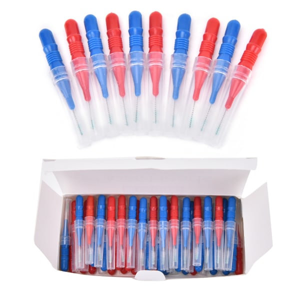 IC 100X vuokrattava hammaslanka pää Hygien Dental Plast Interdental sininen & punainen 100 kpl