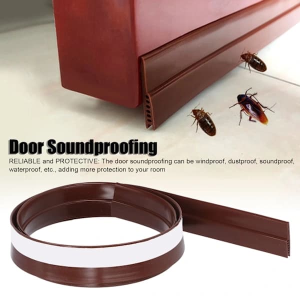 Door Soundproofing 28mm/1.1in Round Hole Silicone Protective Durable Replaceable Easy Sealing Strip for Room Brown