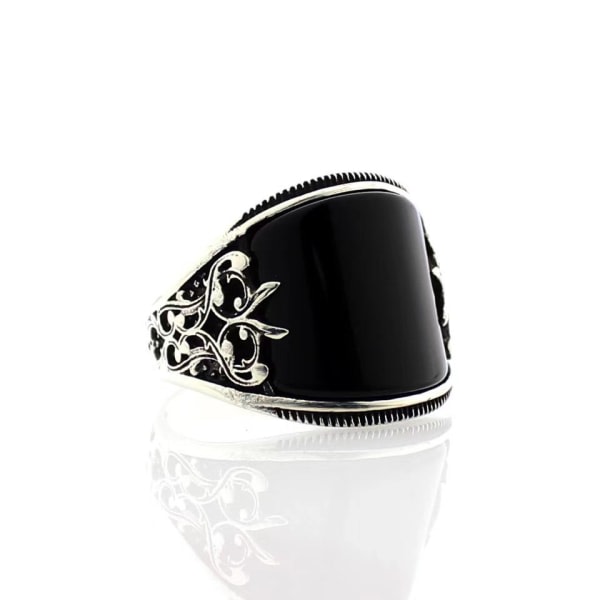 IC Svart vintage punk graverad mönster ring modesmycke