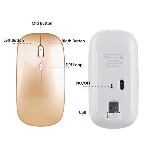 Bluetooth Trådløs Mus Pc Trådløs Mus Datamaskin Laptop Notebook Trådløs Mus 2.4g