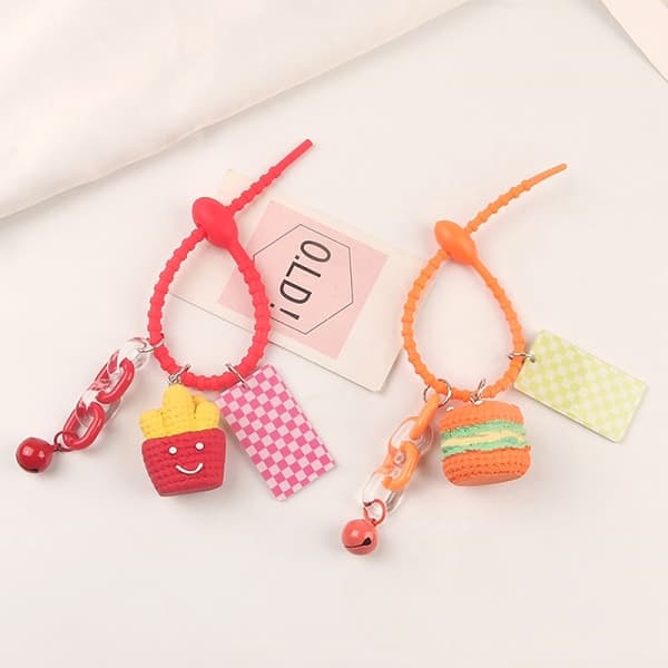 IC Leende Hamburger Fries Nyckelring Star Moon Pendant Nyckelring Bil A