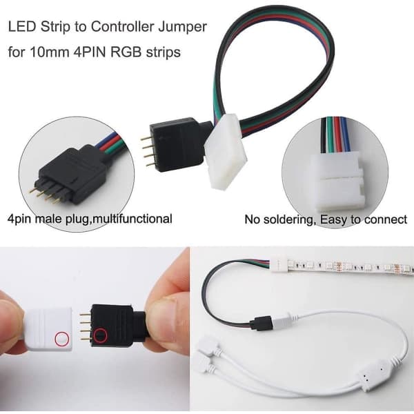 IC 5m 4-polet RGB LED-stribe forlængerledning, LED-stribe connector kit