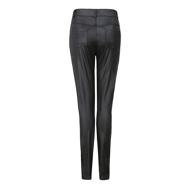 Plus Size Perfekt Pasform PU Læder Leggings Letvægts til Kvinder Piger Mode Ny CMK Vinrød 2XL