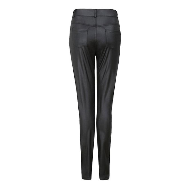 Plus Size Perfekt Passform PU-Läder Leggings Lättviktiga för Kvinnor Flickor Mode Ny CMK Vinröd 2XL