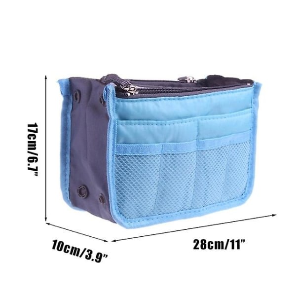 IC Kvinnors blå kosmetisk väska förvaringsväska Dragkedja Skönhet handväska
