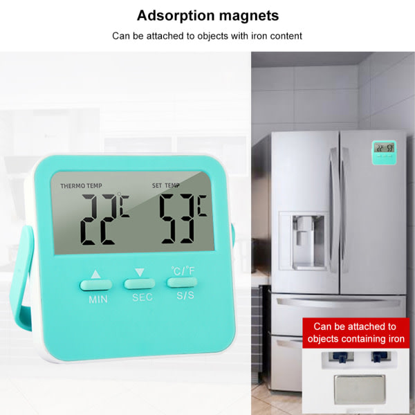 Grilltermometer Temperaturmätare Timerfunktion Kött Svart