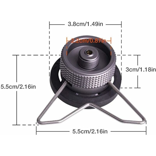 2 ST Campingkök Adapter Aluminiumlegering Portabel Lättvikt Automatisk Avstängning Camping Gas Adapter Konverterare för Skruv Butanbehållare Gaspatron