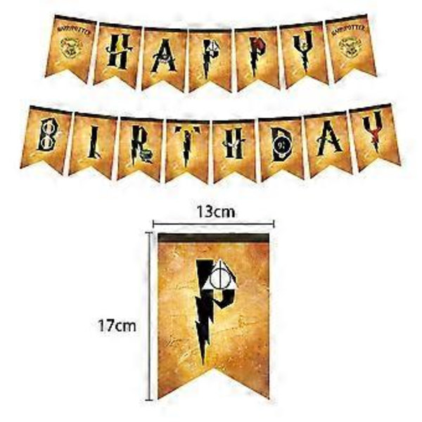 Harry Potter Festpynt Tilbehør Balloner Banner Kagepynt Sæt