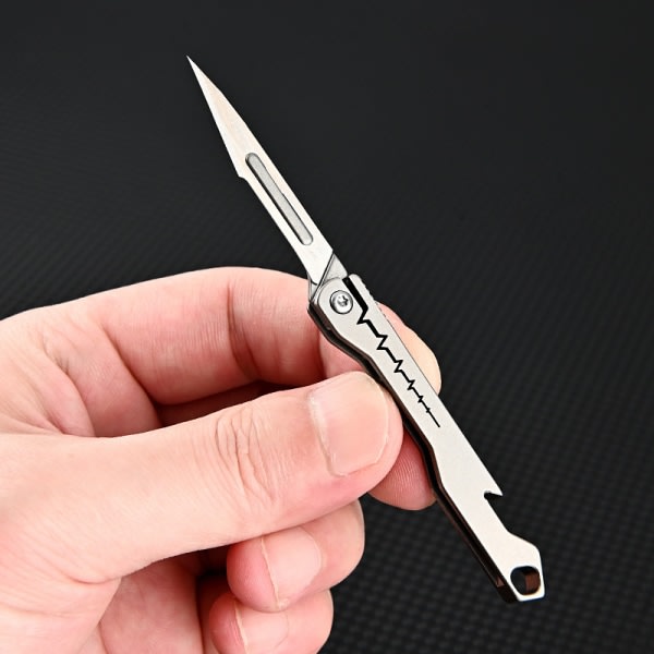 IC Mini Flaskeåbner Skalpell Titanlegering G10 Håndtag Foldbar O
