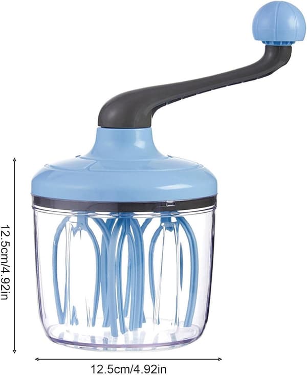 Manuell Eggevisp, Roterende Visp Med Sklisikker Base, Avtakbart Håndtak, For Hjemmebaking, Krem, Egg Og Sauser, Blå, 1000 ml