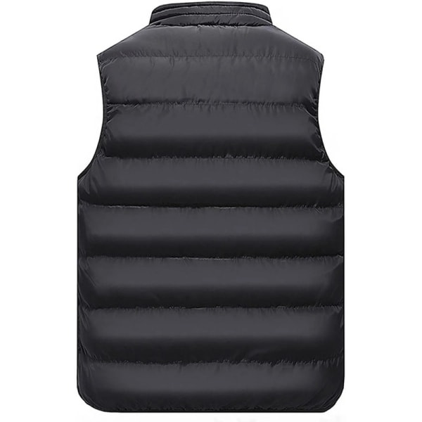Vattert dunvest for menn Vinter Casual Work Outdoor Pufferlommer Grønn XL