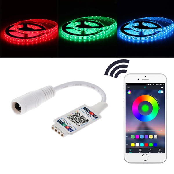 Wifi Bluetooth Kontroller DC 24V Lysstripe Kontroller Vit