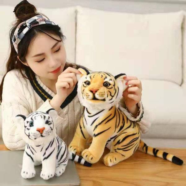 IC 23 cm Simuleret Baby Tiger Plysjlegetøj Fyldt Blød Vilddyr Skov Tiger Pude Dukker Til Børn Fødselsdagsgave