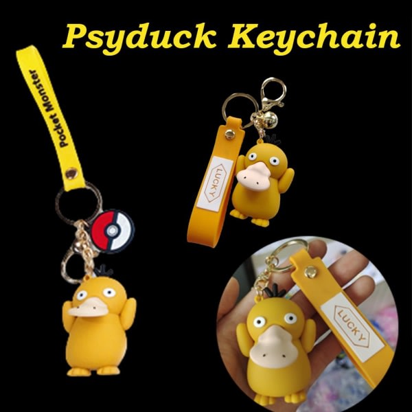 Mordely Anime Psyduck Nyckelring PVC Nyckelring Bag heng IC