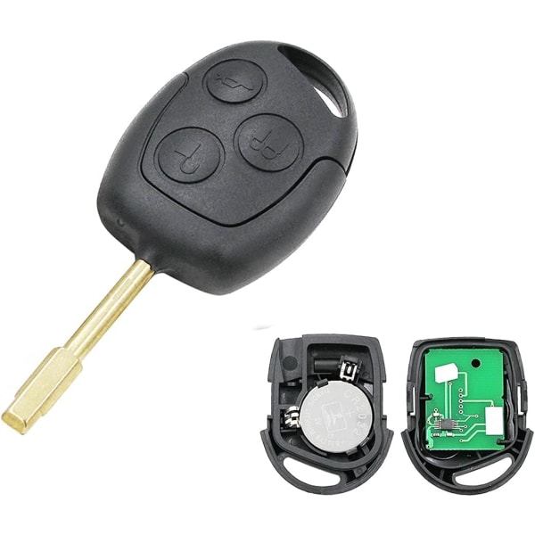 IC Heart Horse 433 MHz 3-knappars bilnyckel, fjärrnyckel ersättning för Fo-rd Mondeo Focus Fiesta KA Transit med 4D60-chip