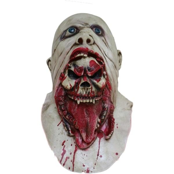 IC RONGbbppQ Halloween-kranium kan rive op dobbeltlagsmaske, Halloween-gysermaske Dd