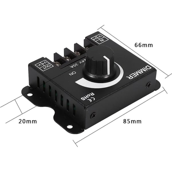 IC Dimningskontroll, 12v-24v 30a LED-strömbrytare Manuell drift Led Strip Monokrom (d-583-a)