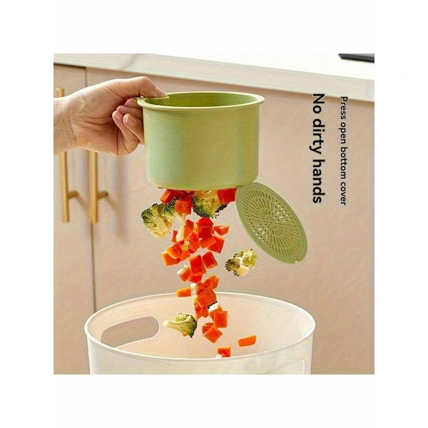 Self-cleaning sink strainer with push function and removable base - Heavy-duty ABS plastic kitchen drain strainer, dishwasher Green Green
