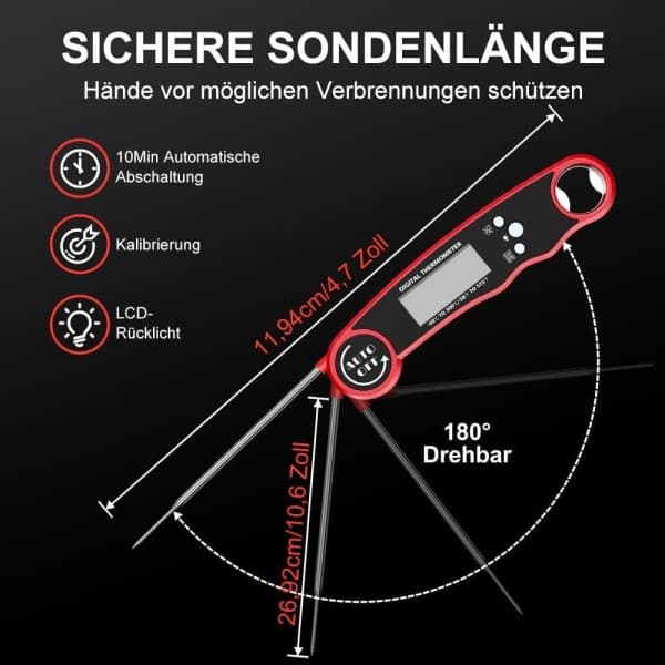 IC NOE Digitalt Kødstegetermometer, Køkken Instant Read Kødstegetermometer