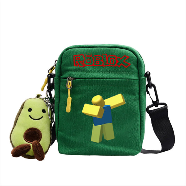 Roblox skuldertaske - crossbody canvas taske - grøn 6