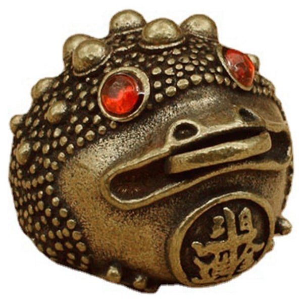 Brass Luck Toad Decor Creative Brass Pendels Toad Key Chain Hanging Decor（2,9X1,9X1,6CM，svart） IC