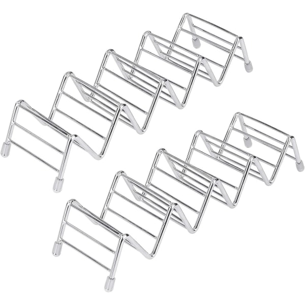 IC Tacoholder Stativ Rustfrit Stål 4 Lommer Taco Rack Bølgeform