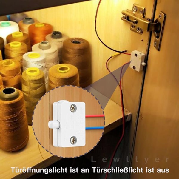 Automatisk Ljusbrytare Dörr Garderob Momentan Kontaktbrytare 6st Skåpdörrar Skåpbrytare Vit