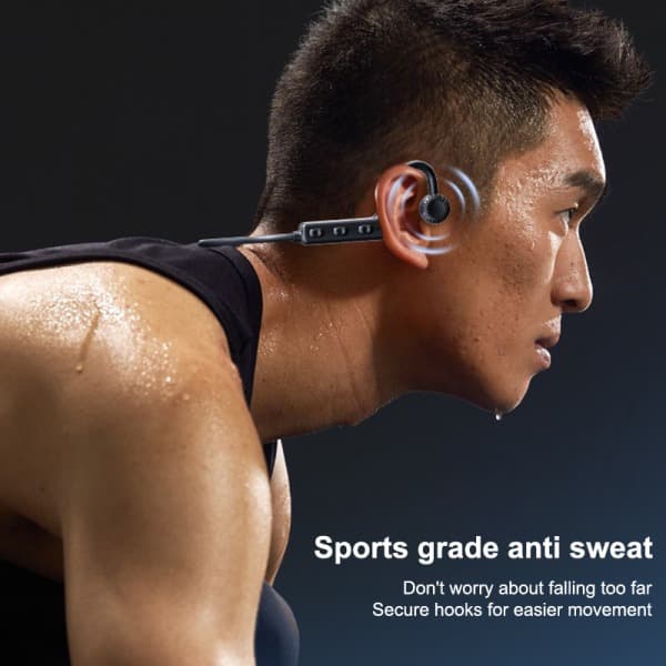 Trådløse Bluetooth-hodetelefoner Sport Benledning Med Mic