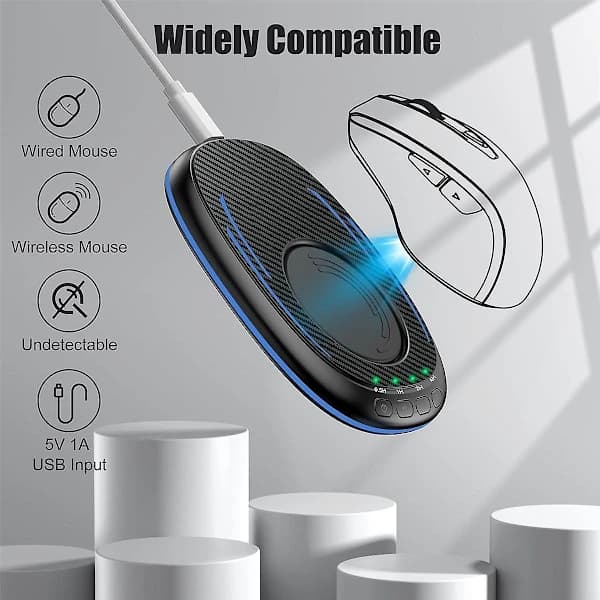 Mouse Mover Undetectable With Timer, Silent Mouse Jiggler With On/Off Button, Mouse Wiggler To Keep Computer Active - Black Black Black