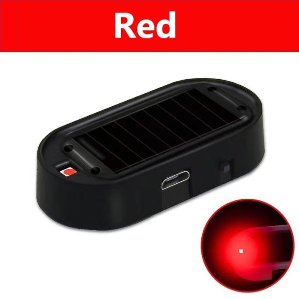 Bilsicherheitslicht Solarbetriebenes Alarm Drahtloses Warnlicht Schwarz Rot