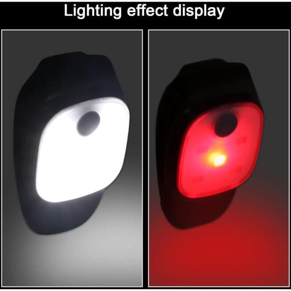Clip-on løpelys 2 stk USB Oppladbar LED sikkerhetslys med 4 moduser for nattløping Utendørs reflekterende hodelykt
