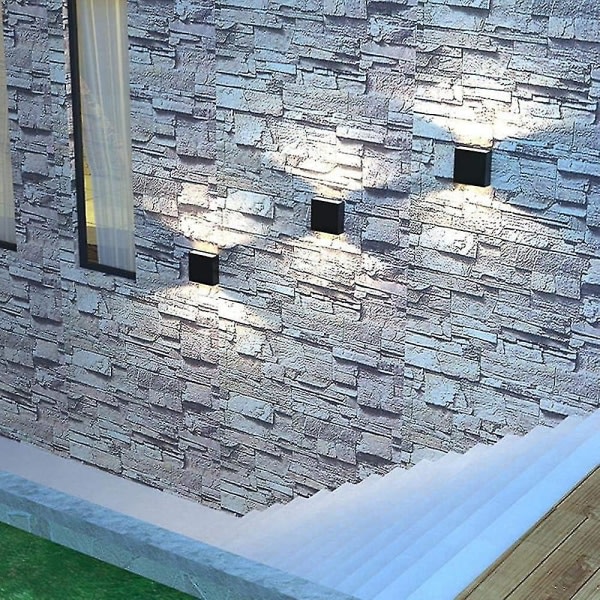 1 stk Moderne LED Aluminium Vægslampe Sort Firkantet Vægslampe 10 X 10 X 5 Cm Vandafvisende Egnet til Indendørs eller Udendørs til Stue Værelse Soveværelse Ais