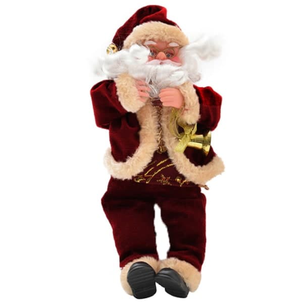 25cm Jultomte Sittande Dockhus Julklapp Vinröd