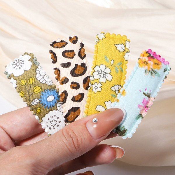 IC 6ST Creative Small Fresh Printed Tyg Bangs Clip Summer e Fl A6