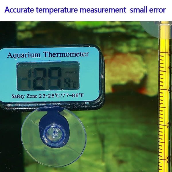 IC Lcd digitaalinen akvaariotermometri Med Sugkopp För Fisk Och Reptiler - Med Batteri