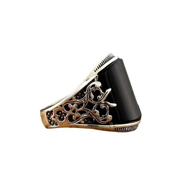 IC Svart vintage punk graverad mönster ring modesmycke
