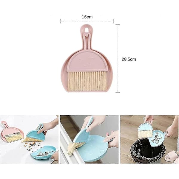 Mini Dustpan and Brush, Mini Multifunctional Table Dustpan, Brush and Dustpan Design, Dustpan Set Plastic Dust Collector (Green)