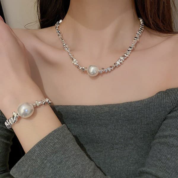 IC perlekæde halskæde kravekæde halskæde + armbånd