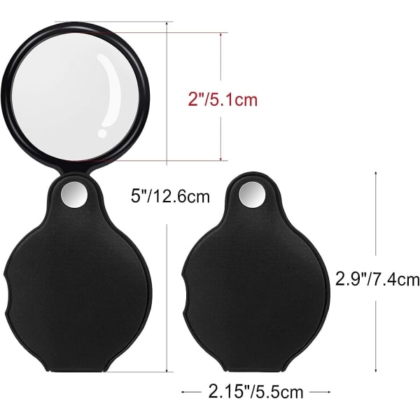 5 st 10x Mini Fickförstoringsglas Vikbart