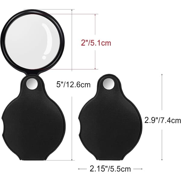 IC 5 stk 10x Mini Forstørrelsesglas Foldbar Lommeforstørrelse